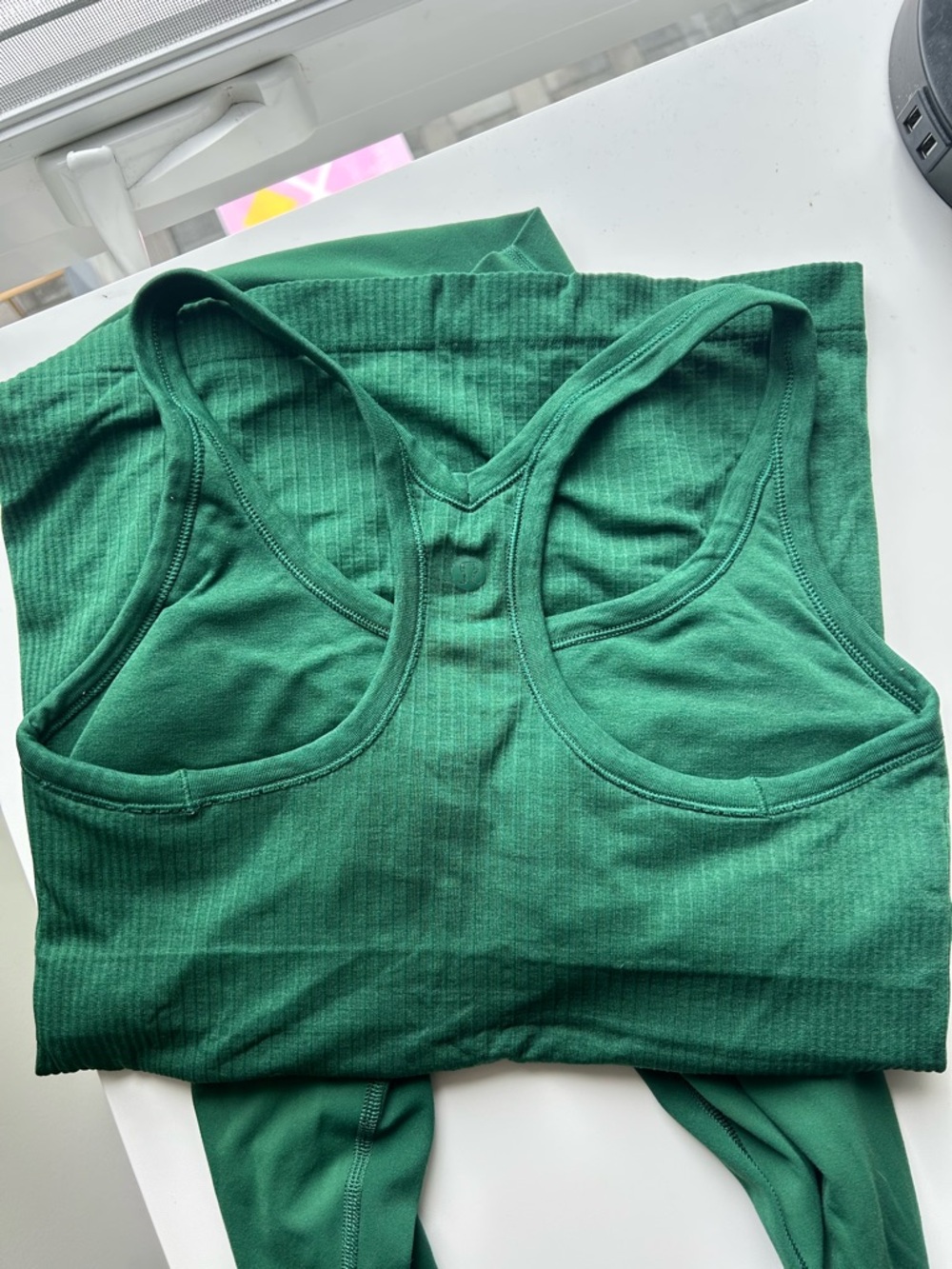 lululemon athletica Green Ribbed Racerback Tank and Align 25” leggings